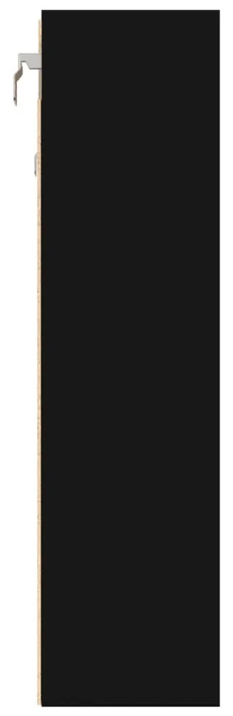 Armário vitrine 100x15x58 cm derivados de madeira preto
