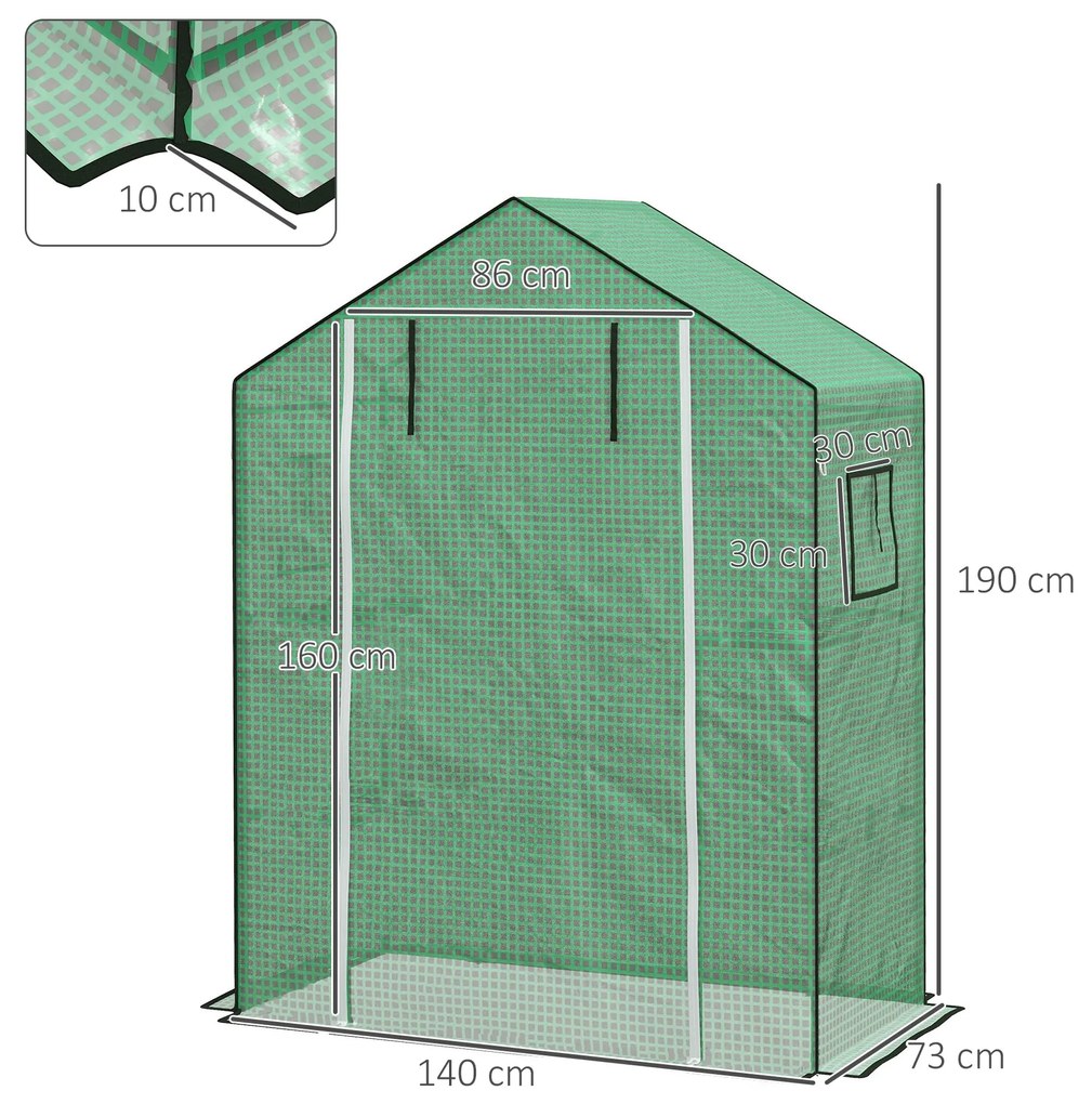 Outsunny Cobertura para Estufa 140x73x190 cm Cobertura de Substituição