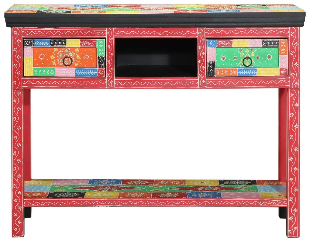 Mesa Console vidaXL Multicolorida 100x30x75 cm Madeira Sólida de Manga
