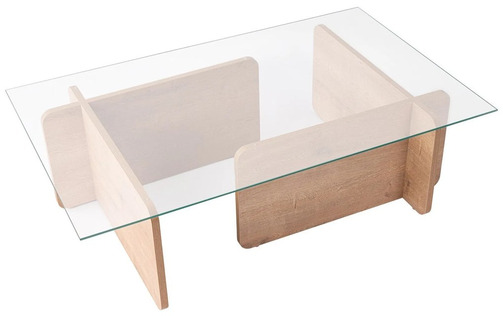 Mesa de Café Flavio - Cor Carvalho - 105x30x65 cm