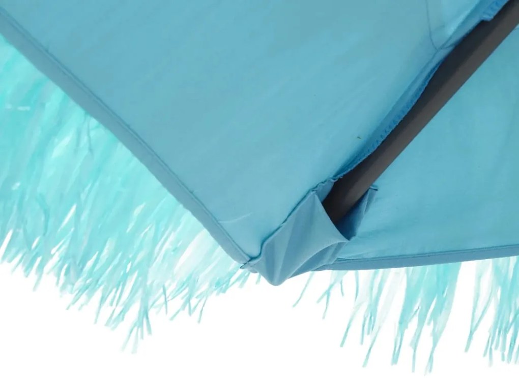 Guarda-sol de jardim com poste de aço 290x290x238 cm azul