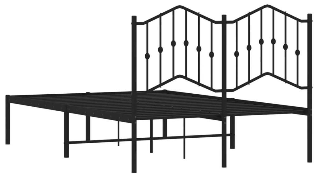 Estrutura de cama com cabeceira 120x200 cm metal preto