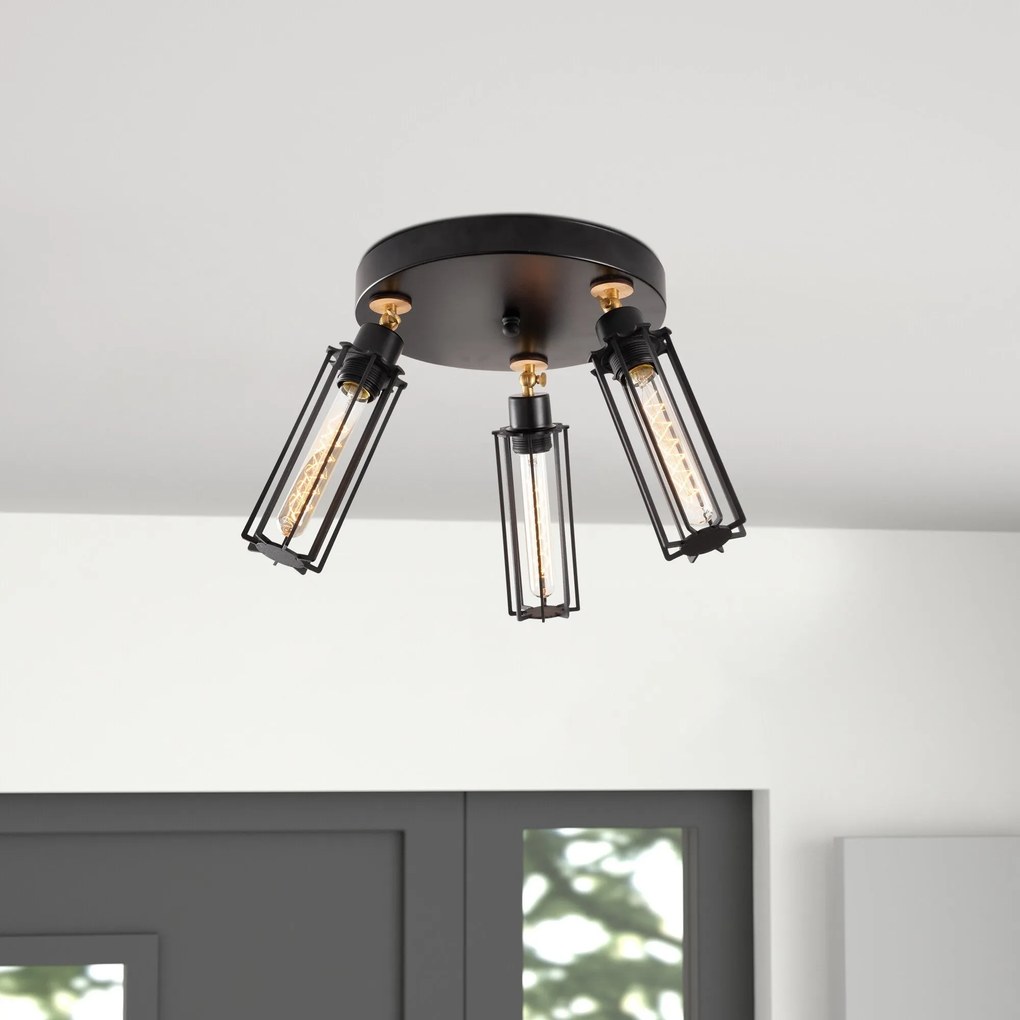 Candeeiro de Teto Likya – Preto – 50 cm x 30 cm