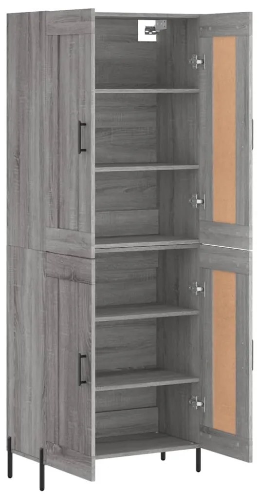 Armário alto 69,5x34x180 cm derivados de madeira sonoma cinza
