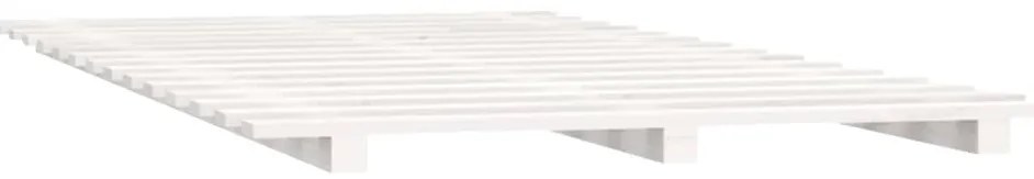 Estrutura de cama 140x190 cm madeira de pinho maciça branco