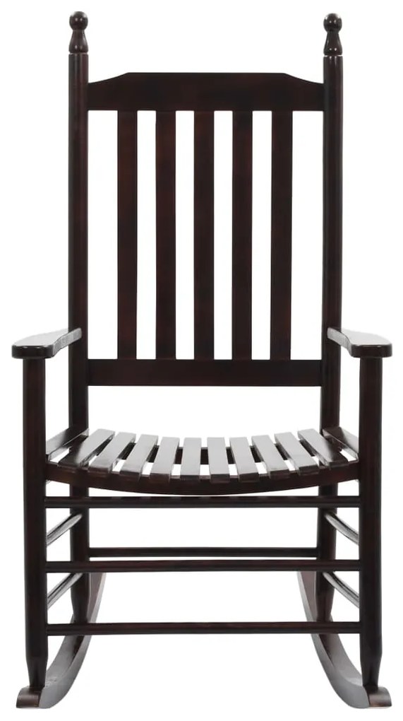 Cadeira de baloiço com assento curvo madeira de álamo castanho