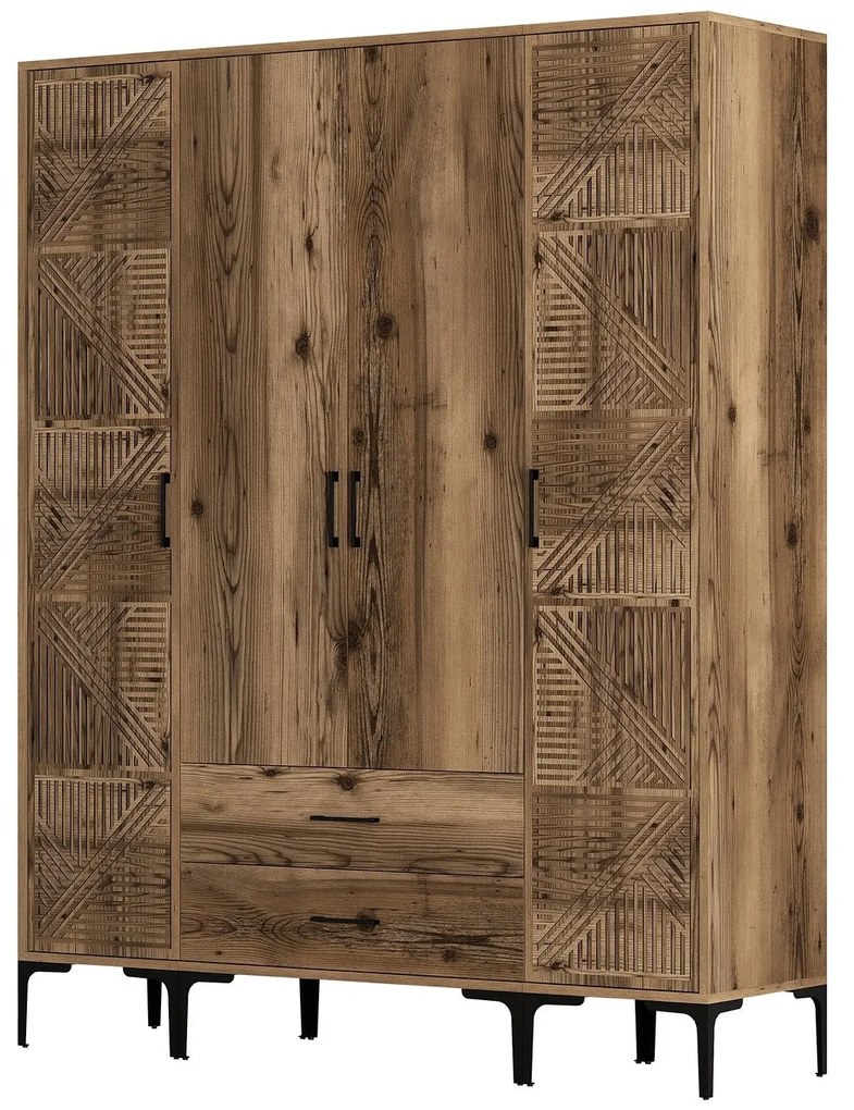 Roupeiro Kumsal PTP – Nogueira – 160x47,5x201,4 cm