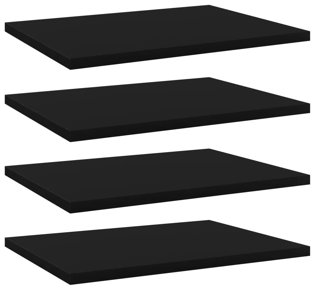 Prateleiras para estante 4 pcs 40x30x1,5cm contraplacado preto