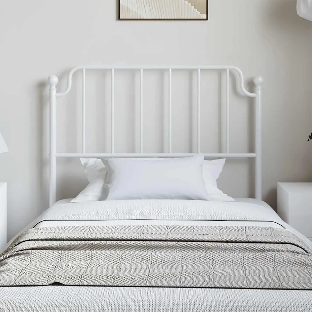 Cabeceira de cama 100 cm metal branco