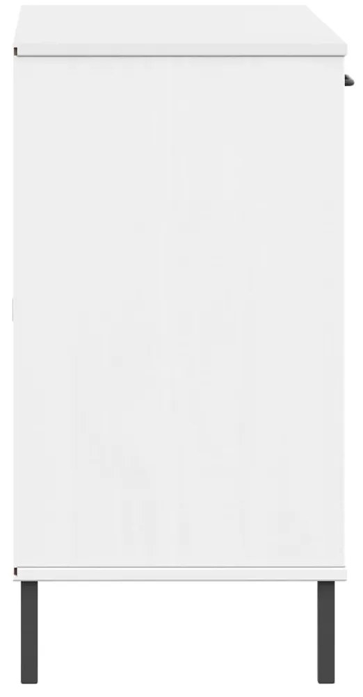 Aparador c/ pernas metal 113x40x77cm madeira maciça OSLO branco