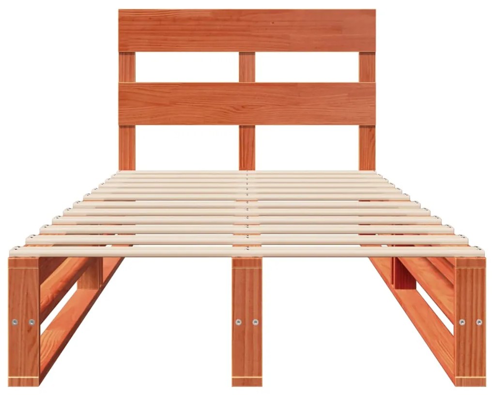 Cama sem colchão 90x190 cm madeira de pinho maciça castanho-mel