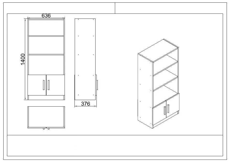 Conjunto de Mobiliário de Escritório VO17 – Branco – Espessura 18 mm