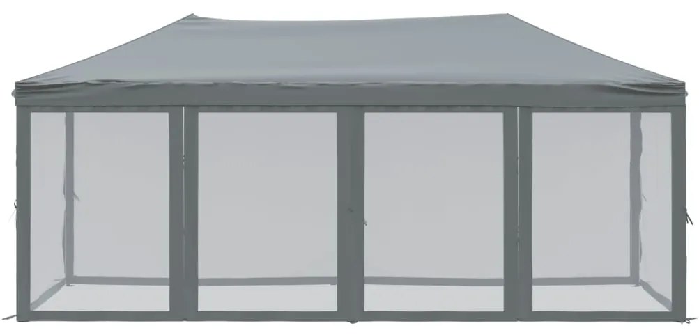 Tenda para festas dobrável com paredes laterais 3x6 m antracite