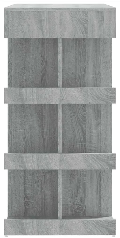 Mesa de bar c/ prateleiras 100x50x101,5cm carvalho sonoma cinza