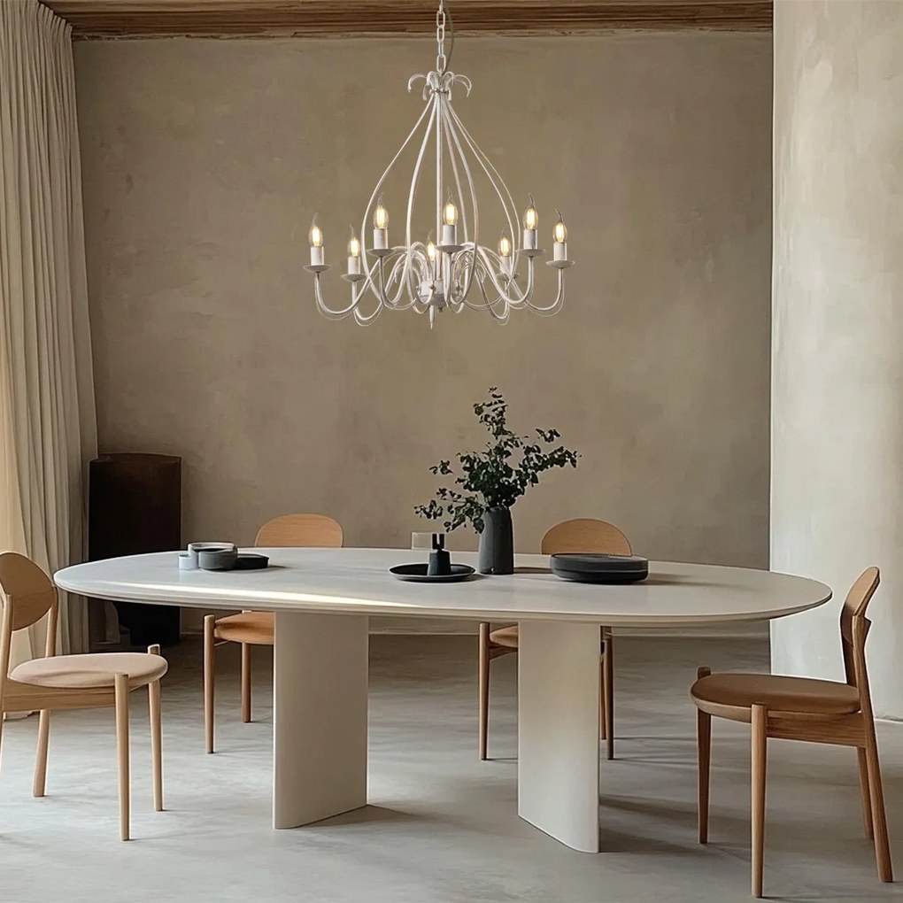 Lustre Clássico Creme 8-Luzes - Giuseppe