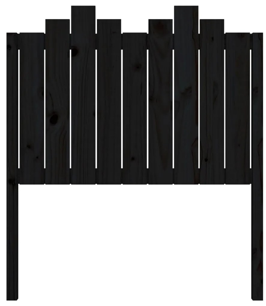 Cabeceira de cama 96x4x110 cm pinho maciço preto