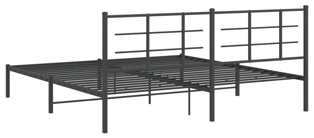 Estrutura de cama com cabeceira 193x203 cm metal preto