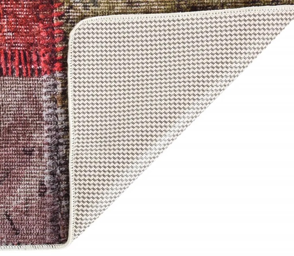 Tapete lavável antiderrapante 80x150 cm patchwork multicor