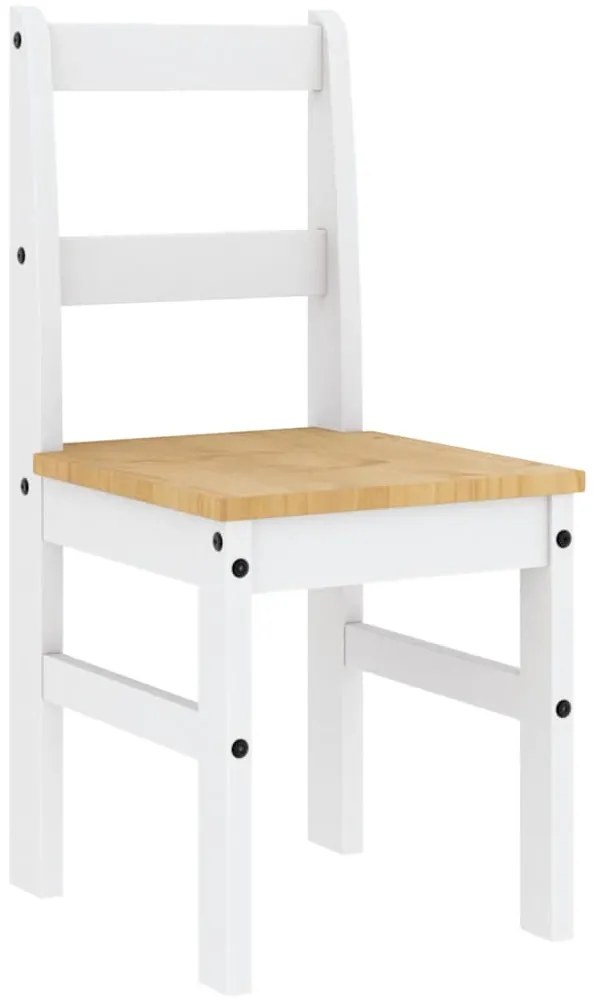 4 pcs conjunto de jantar Panama madeira pinho maciça branco