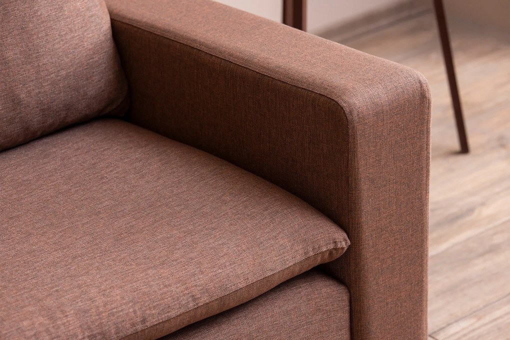 Sofá de 2 Lugares Pafu Lungo — Castanho - 180x52x75 cm - Design Modern