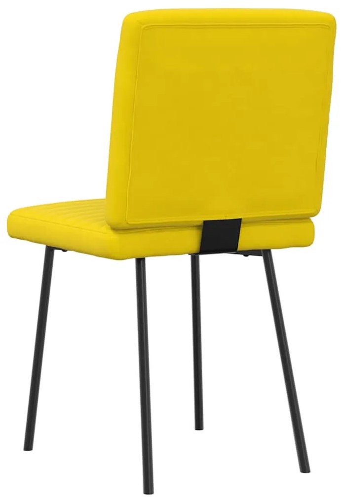 Cadeiras de jantar 2 pcs veludo amarelo