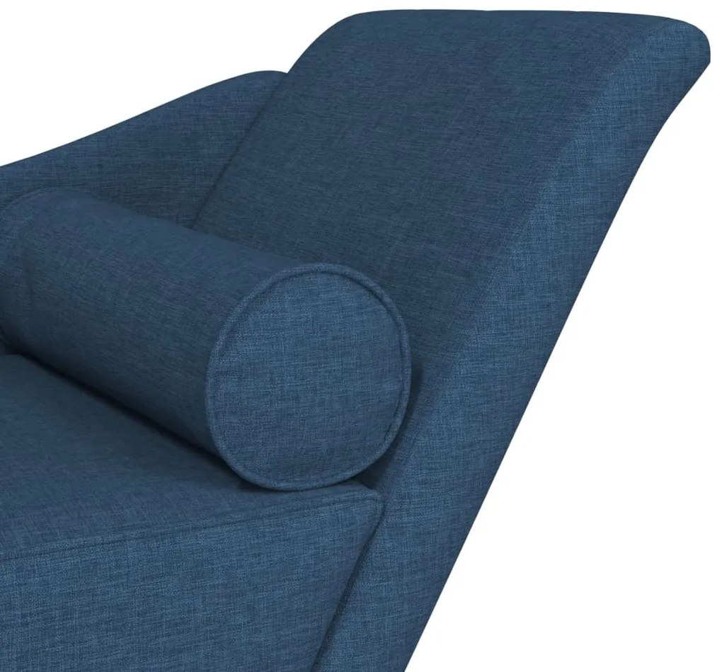 Chaise lounge com almofadões tecido azul