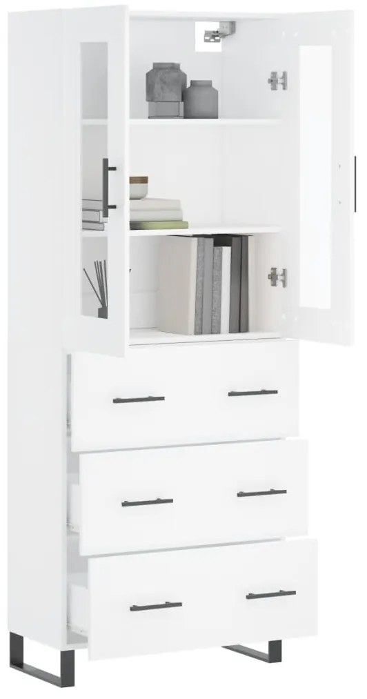 Armário alto 69,5x34x180 cm derivados de madeira branco