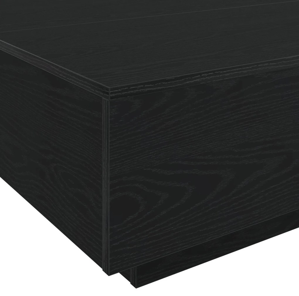 Mesa de Centro vidaXL com Luzes LED Carvalho Preto 55x55x31 cm
