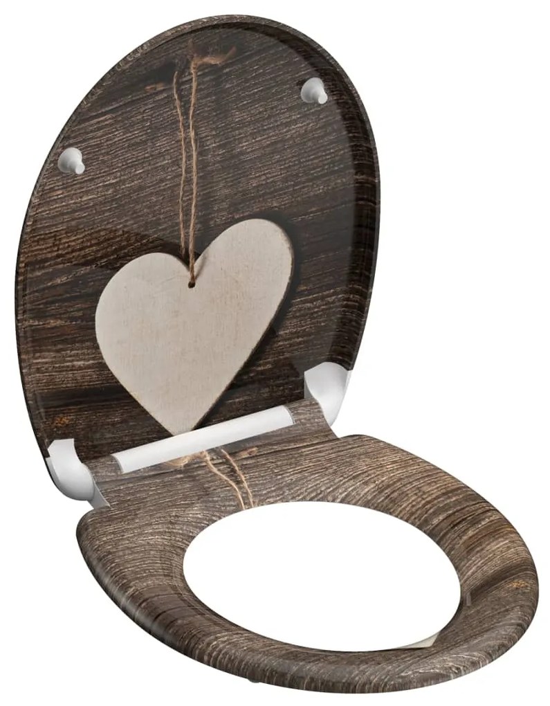 SCHÜTTE Assento sanita c/ fecho suave WOOD HEART duroplast estampado