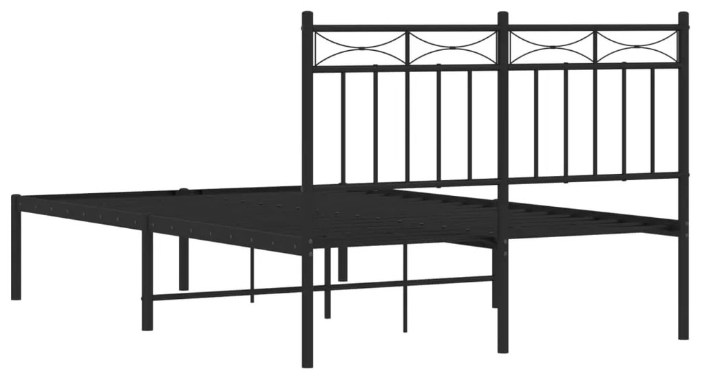 Estrutura de cama com cabeceira 120x200 cm metal preto