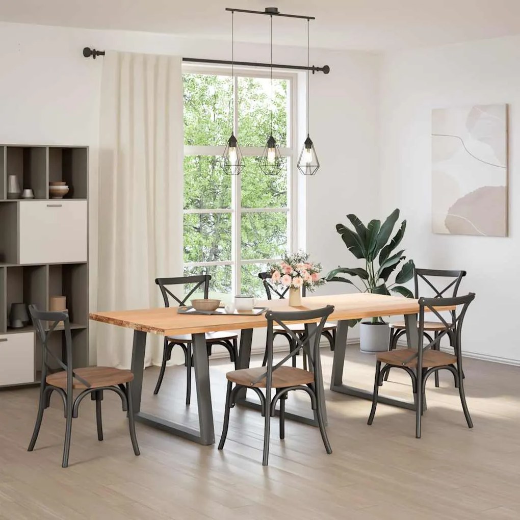 Pés para mesa de jantar em V, 3 peças, antracite, 100x(72-73,3) cm, aç