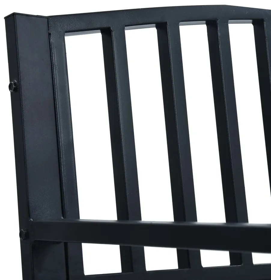 Banco de jardim 120 cm aço preto
