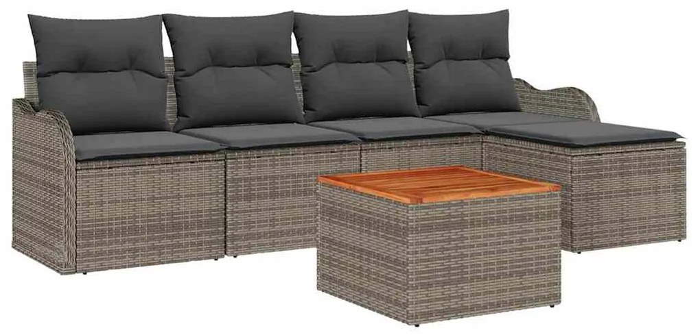 Conjunto de Sofá de Jardim Cinza 6 pcs Cinzeto Grande