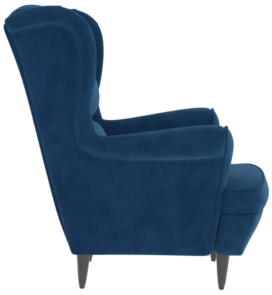 Poltrona veludo azul