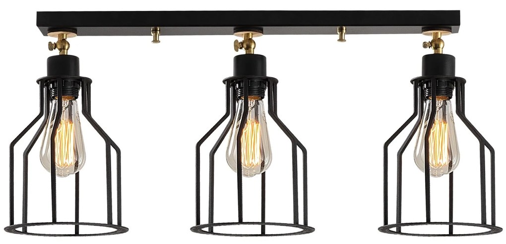Candeeiro Alacati – Preto e Dourado – 72 x 17 cm
