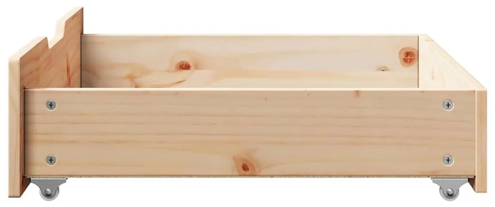 Gavetas para cama com rodas 2 pcs 75x55x17 cm pinho maciço