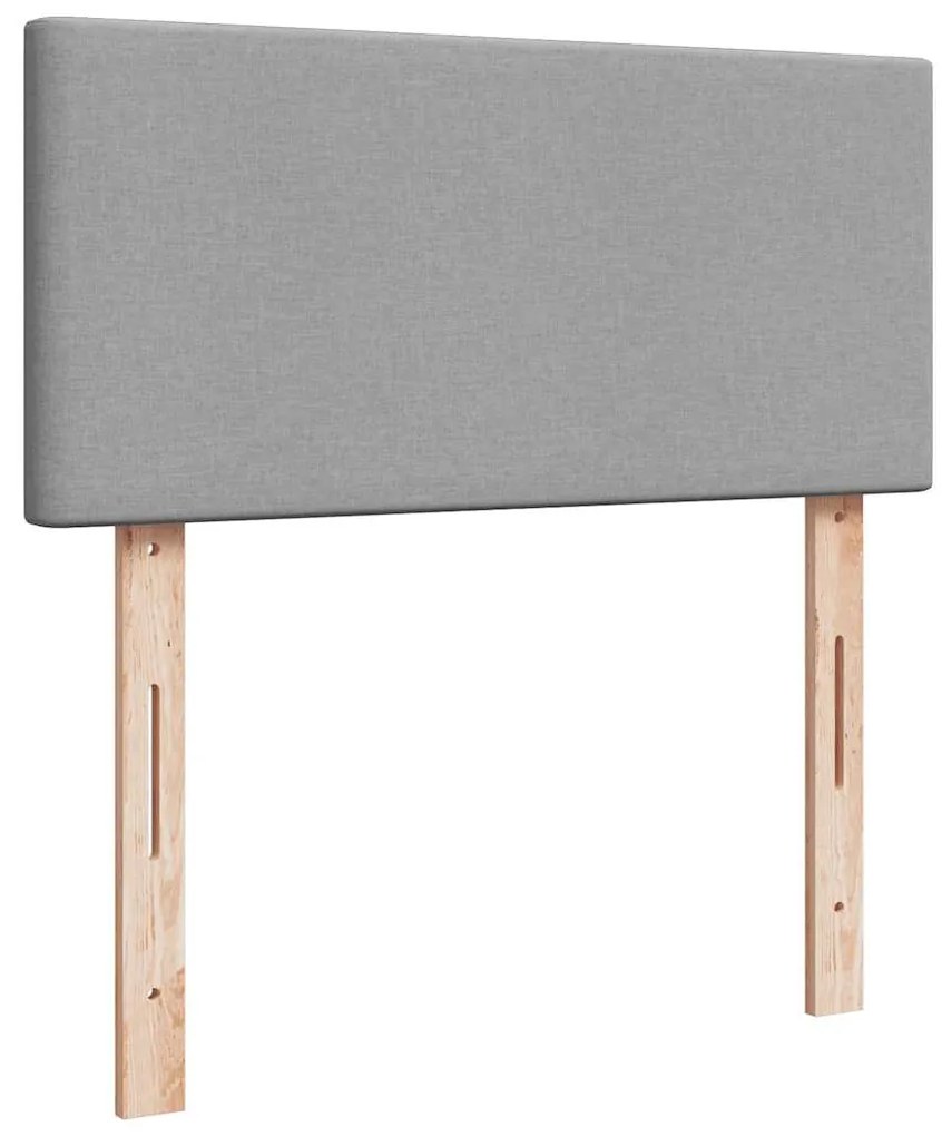 Cama com molas/colchão 80x200 cm tecido cinza-claro