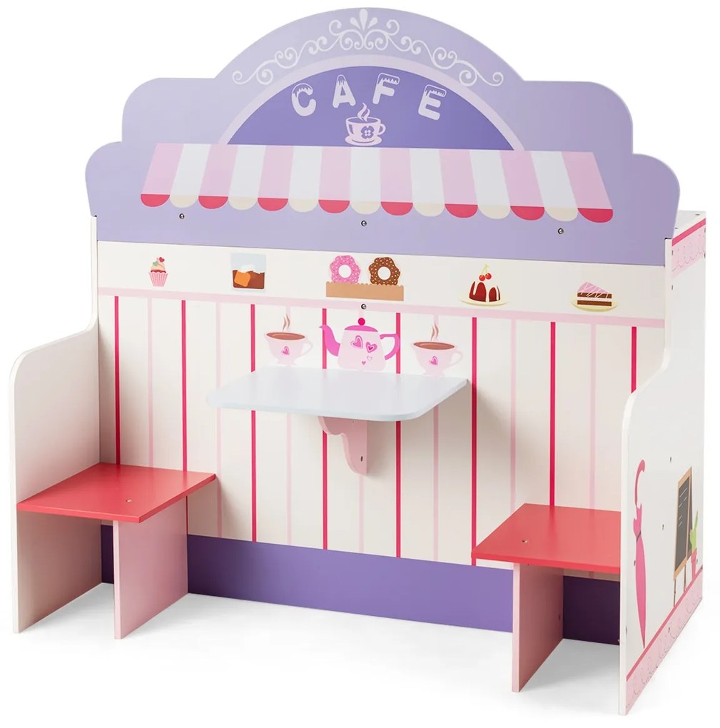 Cozinha infantil e brinquedo de restaurante com fogão, forno de microondas, puxadores e prateleira 92 x 50 x 93 cm