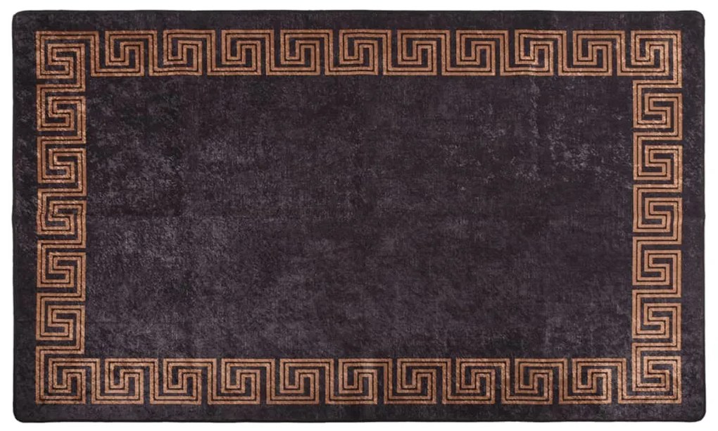 373982 vidaXL Tapete lavável antiderrapante 120x170 cm preto e dourado