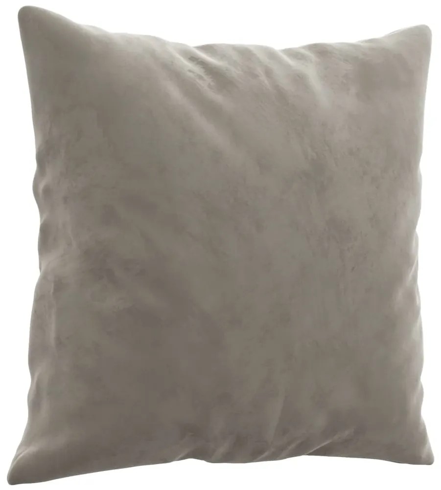 Almofadas decorativas 2 pcs 40x40 cm veludo cinzento-claro
