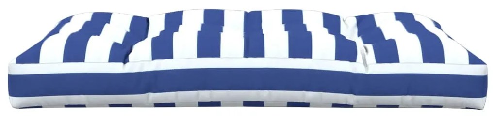 Almofadão para sofá de paletes 120x80x12 cm tecido azul/branco