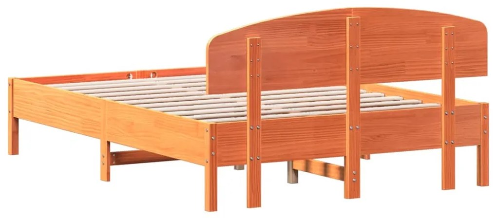 Cama sem colchão 120x190 cm madeira pinho maciça castanho-mel