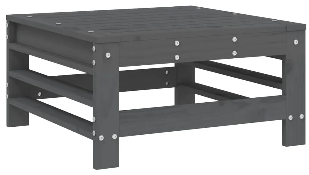 Apoios de pés p/ jardim c/ almofadões 2 pcs pinho maciço cinza