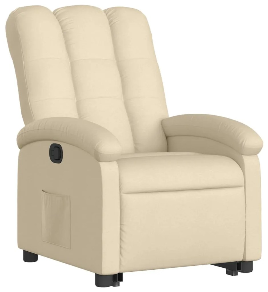 Poltrona reclinável elevatória tecido cor creme