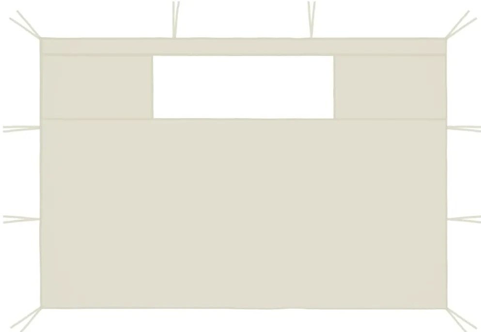 Paredes laterais para gazebo com janelas 2 pcs creme