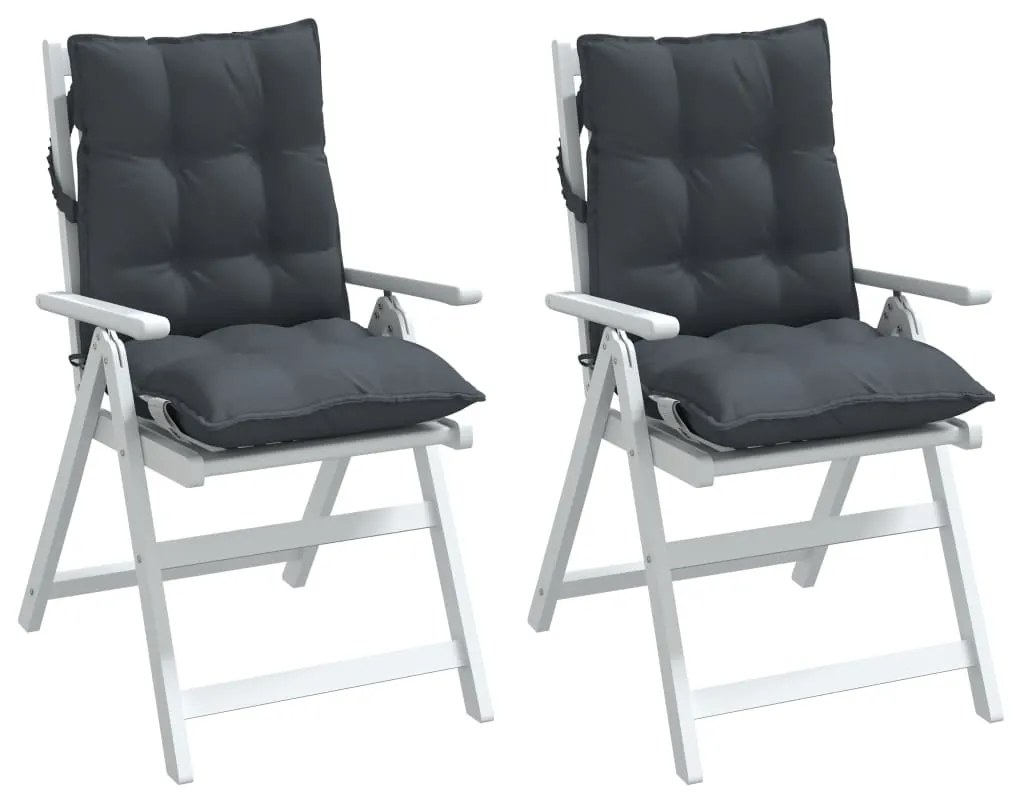 Almofadões cadeira encosto baixo jardim 2 pcs oxford antracite