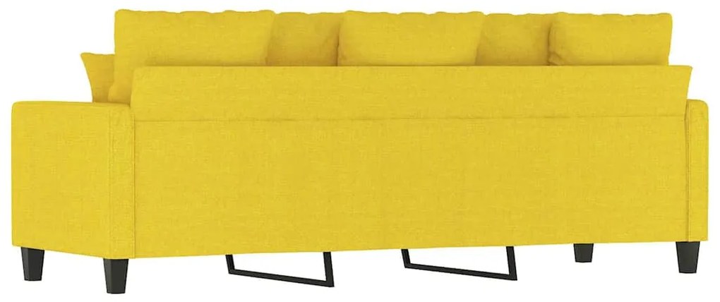 Sofá de 3 lugares 180 cm tecido amarelo-claro