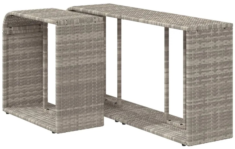 Prateleiras de arrumação 2 pcs vime PE cinzento-claro