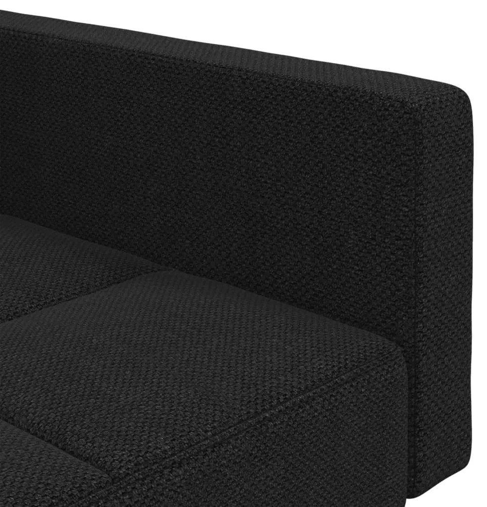 Sofá-cama 2 lugares com duas almofadas tecido preto