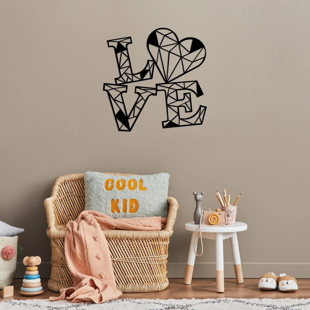 Acessório Decorativo de Parede Love – Preto – 68 x 68 cm
